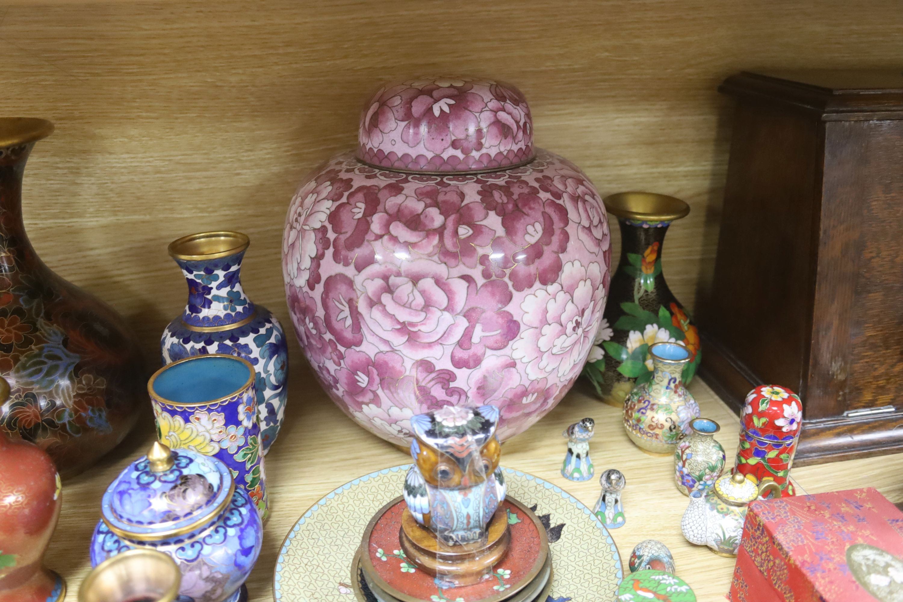 A group of Chinese cloisonne enamel wares